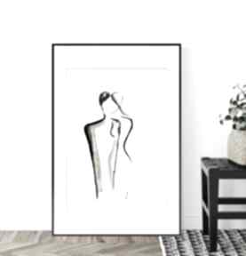 Grafika 50x70 cm wykonana, elegancki minimalizm, do salonu, 2633195 plakaty art krystyna siwek