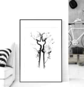 Grafika 50x70 cm wykonana ręcznie, plakat, abstrakcja, elegancki minimalizm, obraz do salonu