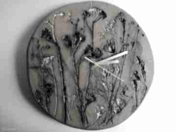 Duży zegar "chabrowe pole" ceramika eva art rękodzieło, z gliny, z kwiatami, użytkowa, ręcznie