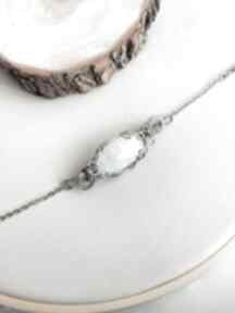 Bransoletka kamień księżycowy stal chirurgiczna wirewrapping by nostawen handmade, pomysł