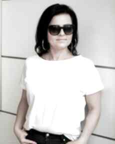 Koszulka damska, t-shirt kolor biały lona bluzki biała tshirt