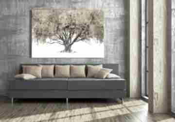 Obraz do salonu drukowany na płótnie z drzewem w odcieniach brązów 02609 ludesign gallery
