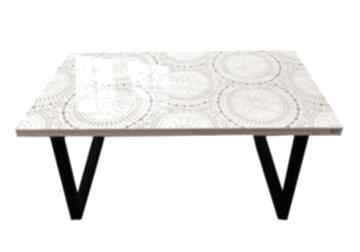 Glam mandala - nowoczesny stolik loft kawowy do salonu stoły art and texture loftowy
