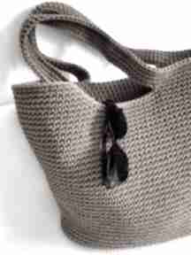 Torba - shopperka ze sznurka bawełnianego torebki reczne sploty, na wakacje, szydełku