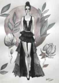 Fashion katia meller obraz, ilustracja modowa, malarstwo, grafika, akwarele, dekoracja