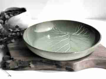Patera ceramiczna - talerz dekoracyjny półmisek liść ceramika tyka, ozdobny