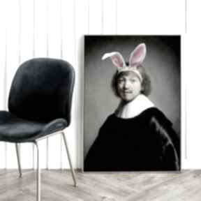 króliczek rembrandta - format 50x70 cm hogstudio plakat, sztuka, plakaty, do salonu, modny