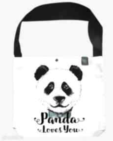 Torba "worek "panda loves you fajny motyw, eko, bawełniana, prezent, zakupy
