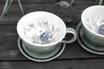 Filiżanka do herbaty z figurką ślimaka kawy niezapominajka i ok 280 ml ceramika azul horse