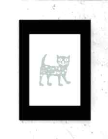 plakat A5, mały z kotem, kot obrazek 15x21, do domu, obraz kotkiem plakaty annasko ilustracja
