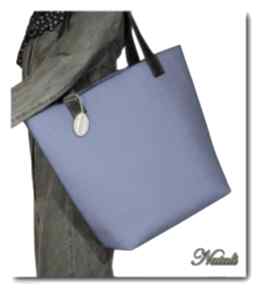Bardzo duża niebieska, xxl minimalistyczna torebka na ramię natali torba - filc