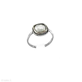 Bijoux by marzena bylicka srebro, 925, prehnit, kamień, pierścionek