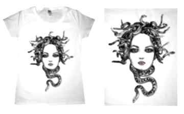 Medusa take art t-shirt, koszulka, hand painted, ręcznie, malowana