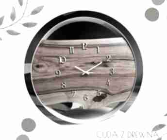 Biały, nowoczesny zegar w obręczy styl loft 50 cm zegary cuda z drewna, w domu, do kuchni
