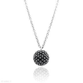 Naszyjnik glamour - silver & hematite stal szlachetna ilovehandmade, celebrytka, kulka