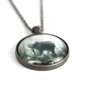 Medalion, naszyjnik - słoń, dżungla - antyczny brąz liliarts