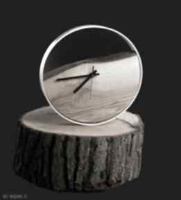 Zegar ścienny drewniany, hand made, biały mymetal nest