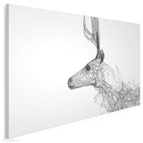 Obraz na płótnie - jeleń linie 120x80 cm 55101 vaku dsgn, geometryczny, nowoczesny, zwierzę