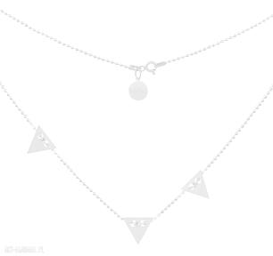 Srebrny naszyjnik z trzema trójkątami sotho, zawieszka, trójkąty, elegancki