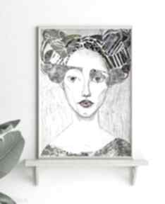 Plakat A4 - kobieta o bladej cerze plakaty gabriela krawczyk, wydruk, grafika, postać