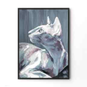 30x40 cm plakaty hogstudio plakat, obraz, kot, ze zwierzętami, ilustracja