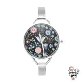 Zegarek z grafiką kaszubski czarny zegarki love folk, etniczne, kwiaty, ludowe, kaszuby