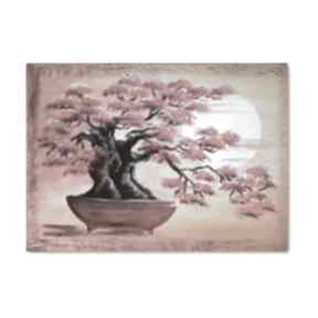 Bonsai, malowany na płótnie aleksandrab obraz, autorski, ręcznie, orientalny