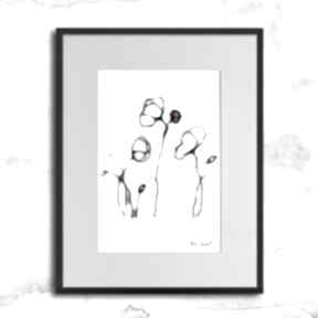 Grafika z ramą - nr 7 maki maja gajewska z czarno biała, kobieca, dekoracja do salonu