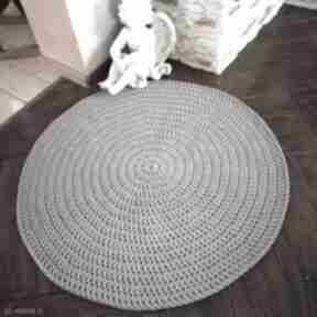 Dywan ze sznurka bawełnianego okrągły szydełkowy 80cm misz masz