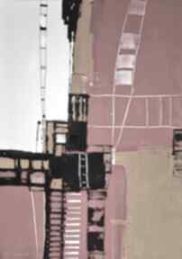 Obraz akryl na płótnie "moje miasto" autor katarzyna jasyk ravenart, akrylowy, sztuka
