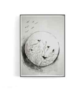 Ptaki abstrakcja praca formatu 18x24 cm paulina lebida, akwarela