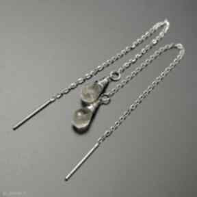 Kolczyki minimalistyczne cytryn wire wrapping stal chirurgiczna agata rozanska - przewlekane