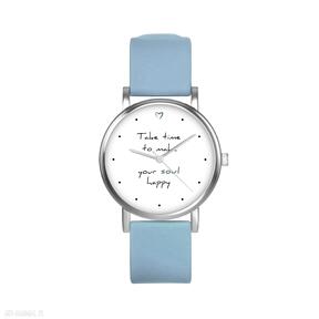 Zegarek mały - happy soul silikonowy, niebieski zegarki yenoo, pasek, szczęście, dziecięcy