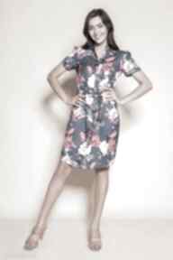 Sukienka z krótkim rękawem - suk196 kwiaty lanti urban fashion na lato, letnia, w summer