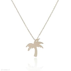 Naszyjnik srebrny pozłacany z palmą naszyjniki luo palma, palmy