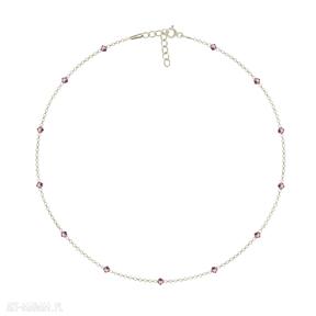 Choker swarovskim swarovski choer srebro pozłacane kryształki