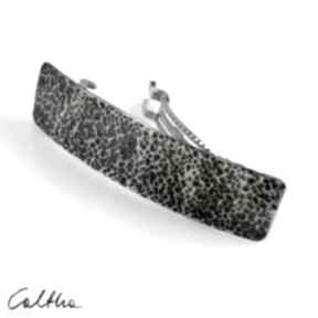 Lawa - srebrna klamra do włosów 2100-15 ozdoby caltha, spinka minimalistyczna biżuteria