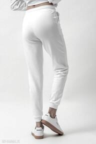 Spodnie "emi" trzy foru biały dres, bawełniany damskie, dresowe, kobiece