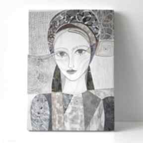Obraz - wydruk 30x40 cm lodowa panna gabriela krawczyk, na płótnie, kobieta, dama