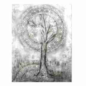 Fairy tree 10, ręcznie aleksandrab obraz, malowany, płótnie, drzewo, botanika
