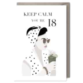 Karnet okolicznościowy na 18 urodziny, b6, keep calm kartki paper flamingo, urodzinowa, sto
