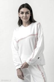 "megan" biała trzy foru bluza, sportowa bawełniana damska, wygodna basic