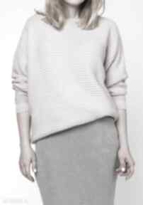 Oversize'owy sweter z fakturą, swe125 róż swetry lanti urban fashion ciepły, elegancki, luźny