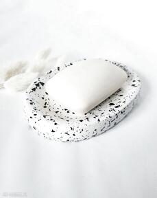 Mydelniczka owalna white&black dom nejmi art handmade, pojemnik na mydło, łazienka - dekoracje