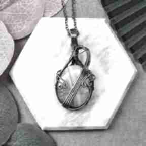 Miedziany wisiorek wire wrapping z agatem botswany #221 wisiorki spirit ofcopper, kamieniem