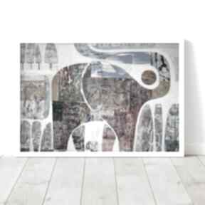 50x70 cm - szczęśliwy plakaty gabriela krawczyk plakat, wydruk, słoń, abstrakcja, obraz
