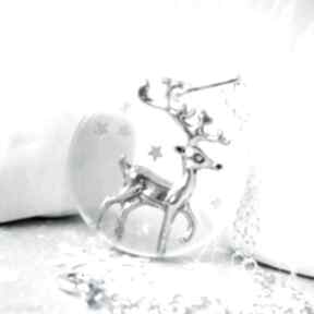 Srebrny naszyjnik świąteczny z reniferem