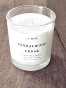 roślinna sandalwood cedar świeczniki le mou świeca, sojowa, naturalna, zapachowa, dekoracja