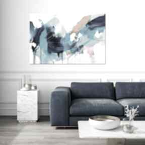 Niebieski - granatowa do salonu, wydruk na 90x60 cm annsayuri art abstrakcyjny, nowoczesny