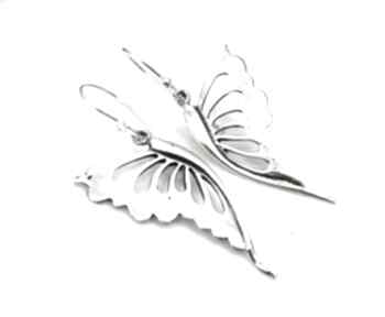 Kolczyki srebrne skrzydła motyla duże